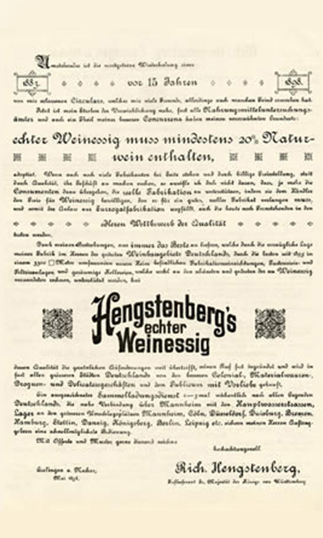 The purity law of the Hengstenberg company.