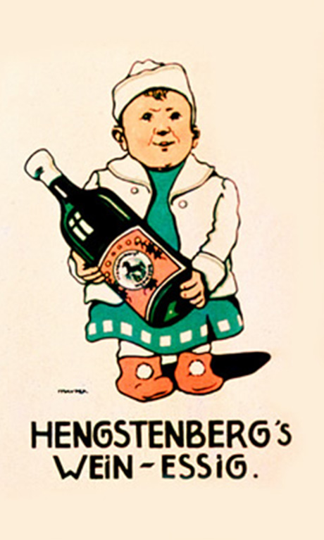 A historical poster of an advertisement of vine vinegar.