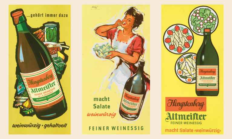 An advertisement of Altmeister vinegar.