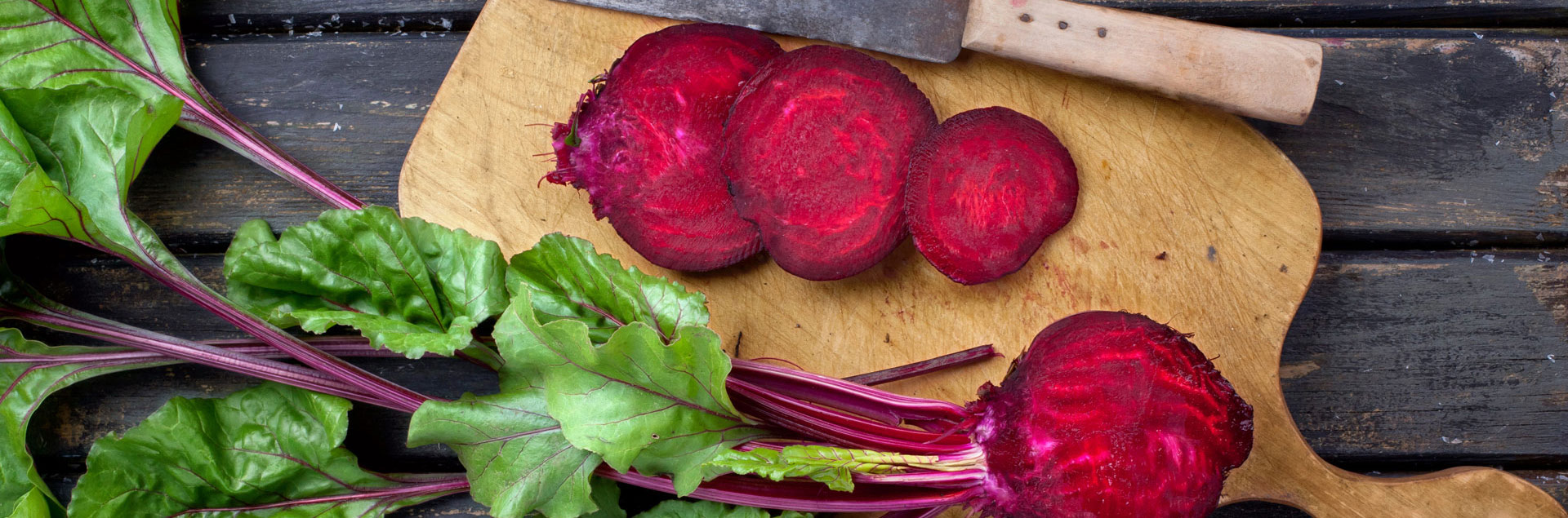 Beetrood on a wooden plate.