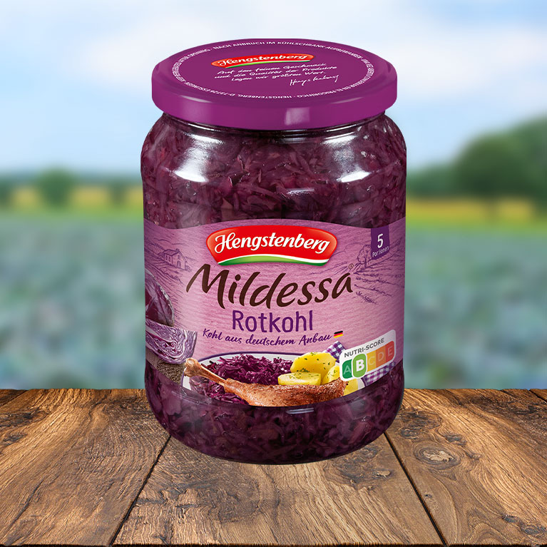 A jar of Mildessa Red Cabbage.